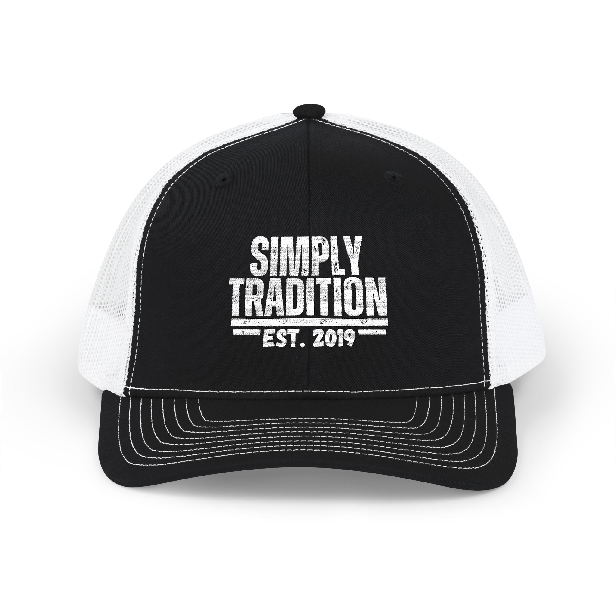 Simply Tradition Trucker Cap — Vintage Logo Snapback Hat (Est. 2019)