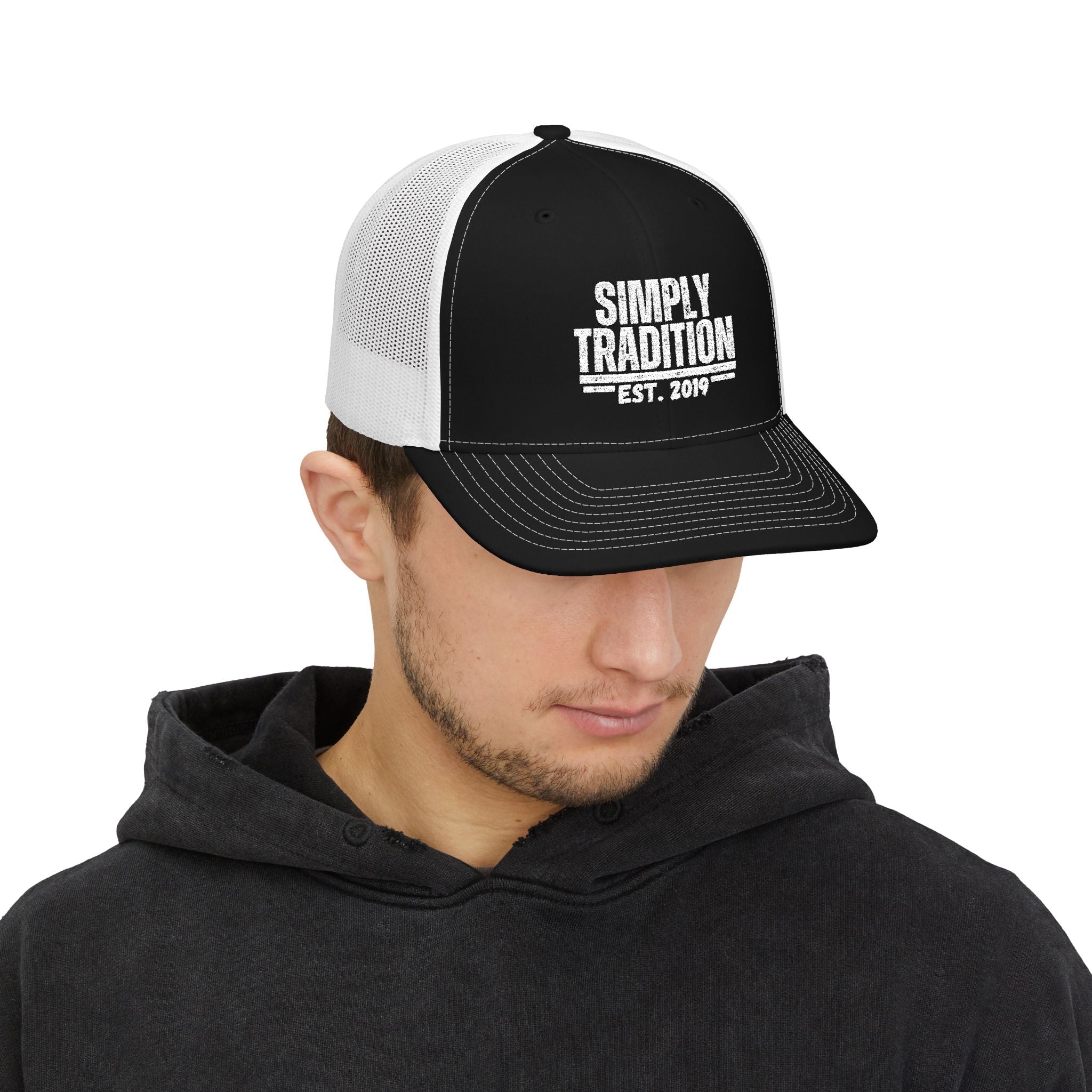 Simply Tradition Trucker Cap — Vintage Logo Snapback Hat (Est. 2019)
