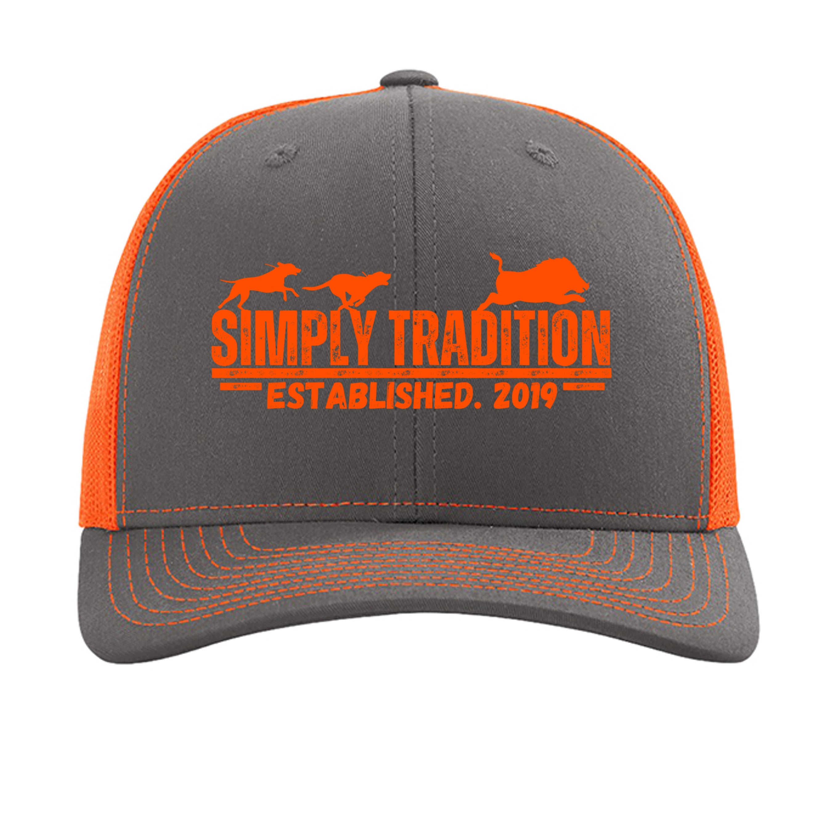 Charcoal/ Neon Orange - 112 - FRONT
